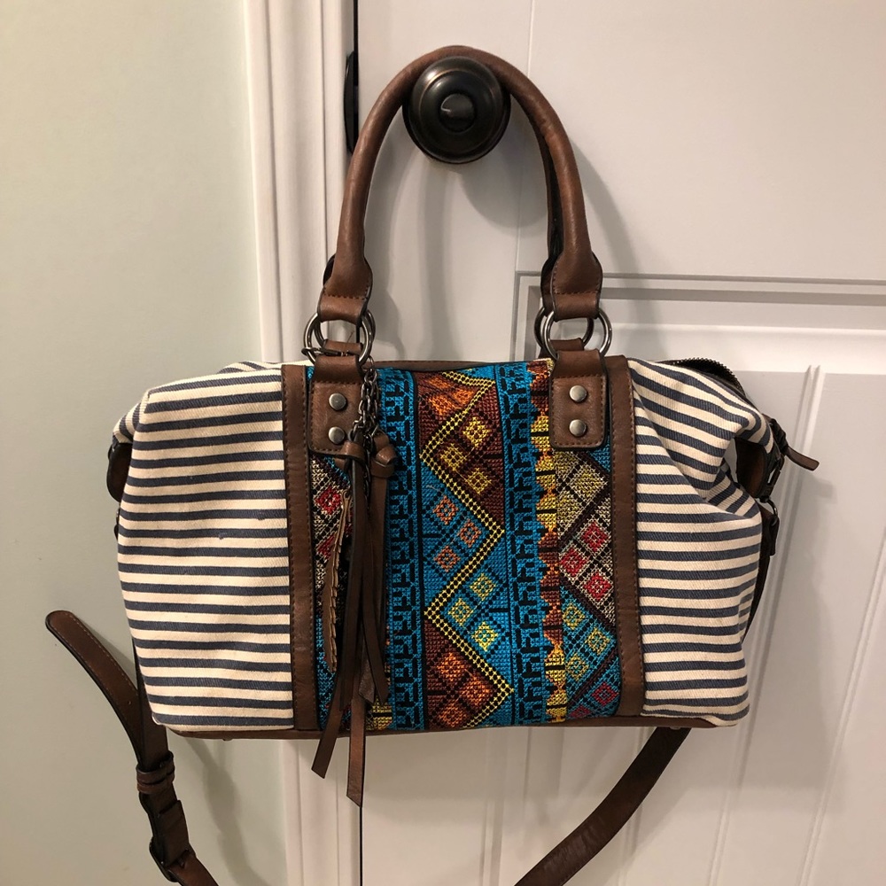 Aztec print crossbody satchel